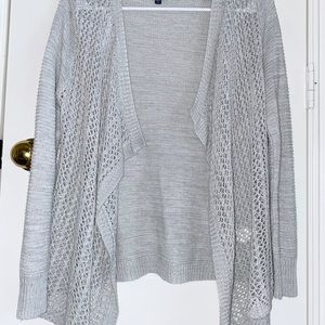 gray woman’s cardigan